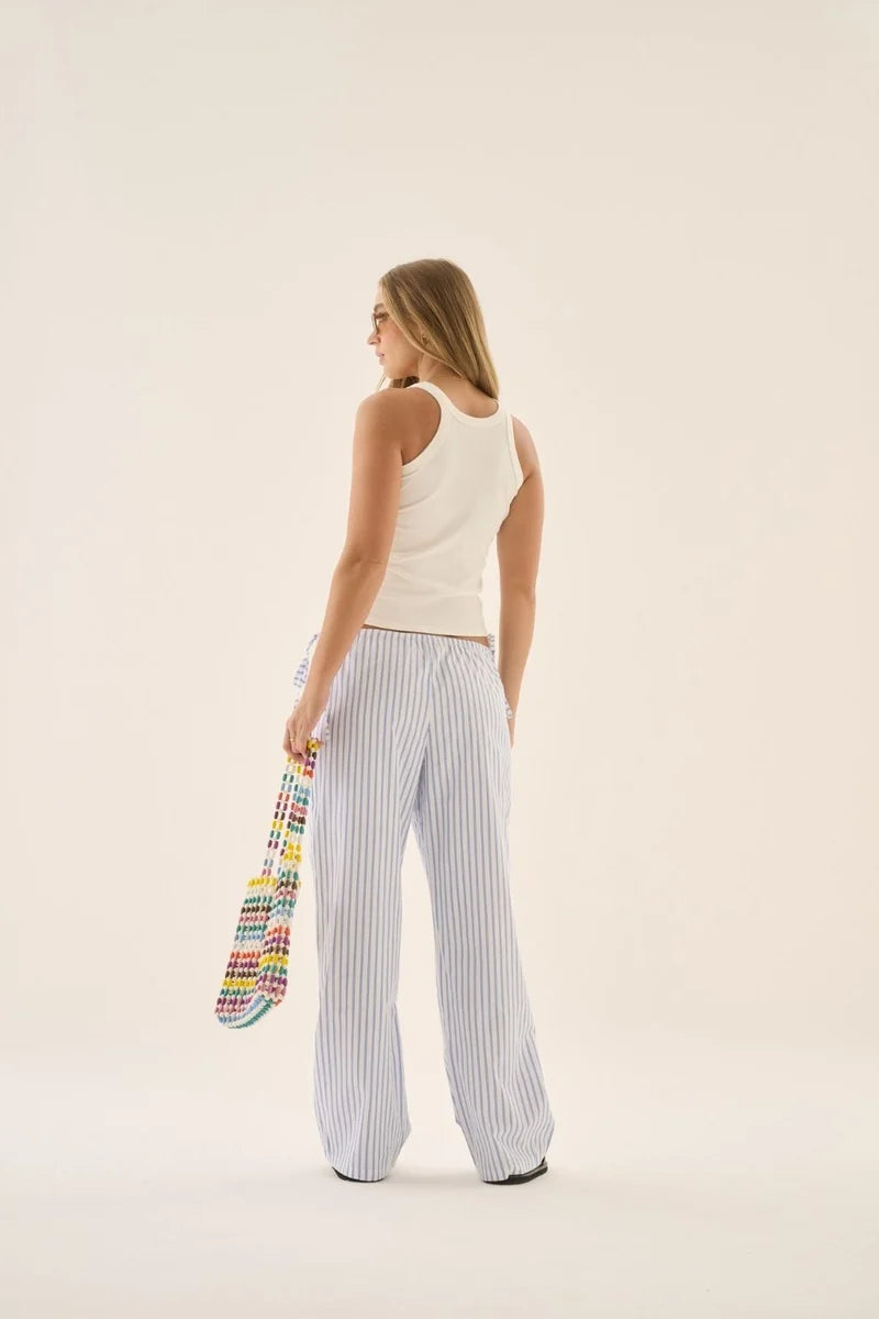 AJ Stripe Pant - Sky Blue Araminta James
