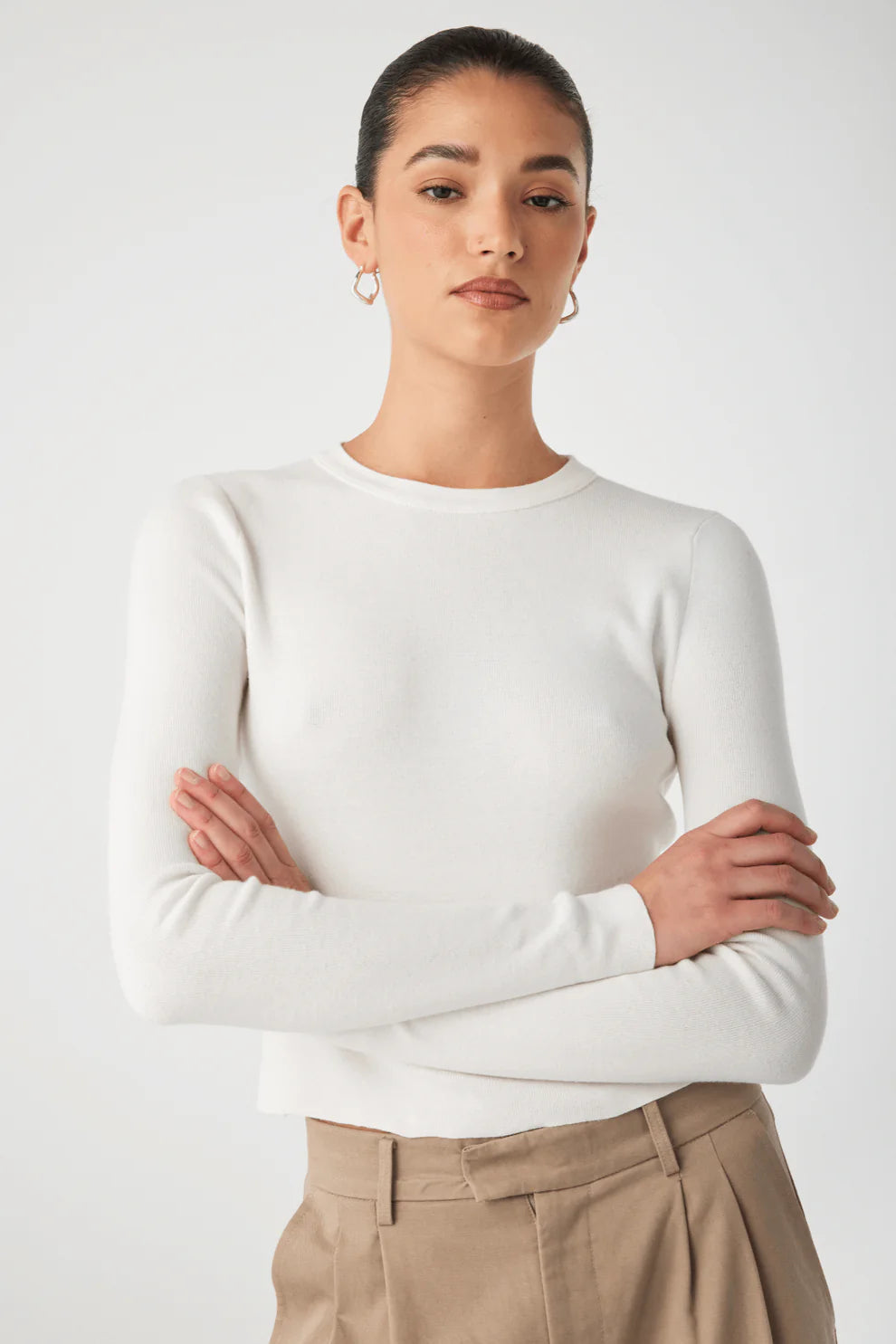 Maggie Longsleeve Tshirt - Cream Arcaa