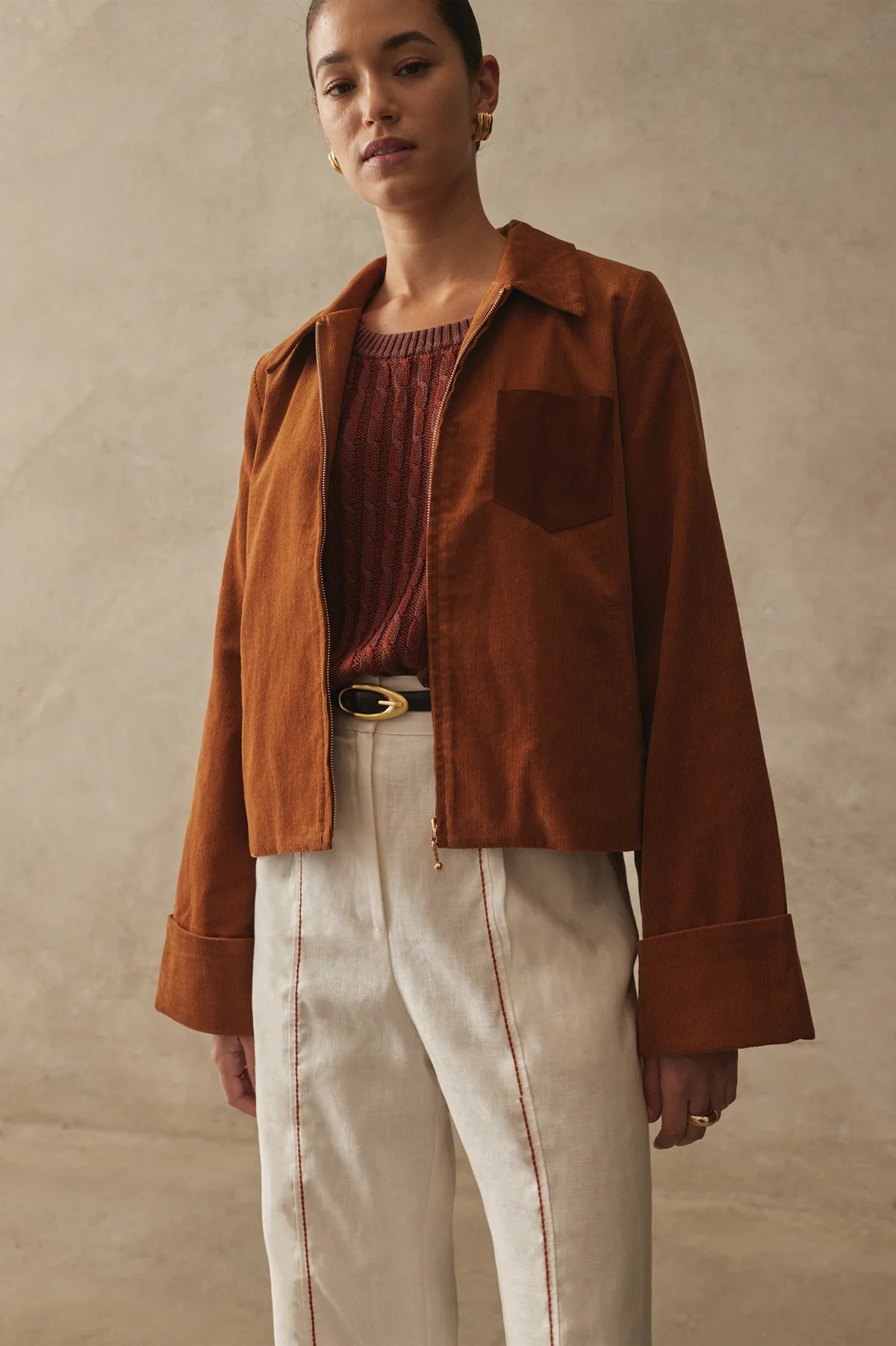 Lennon Jacket - Brandy Cord Sancia