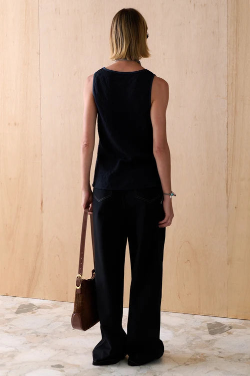 Romy Tank - Noir Jacquard Sancia