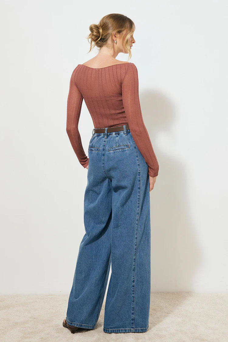 Reflection Knit Top - Cognac Mon Renn