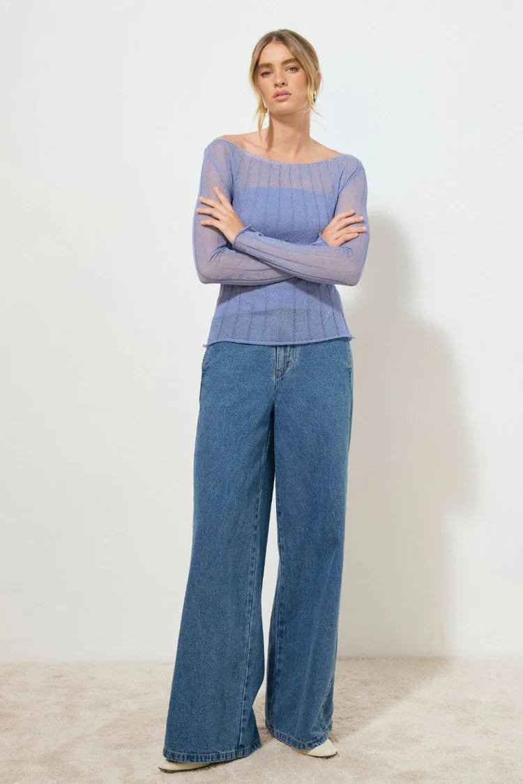 Reflection Knit Top - Cornflower Blue Mon Renn
