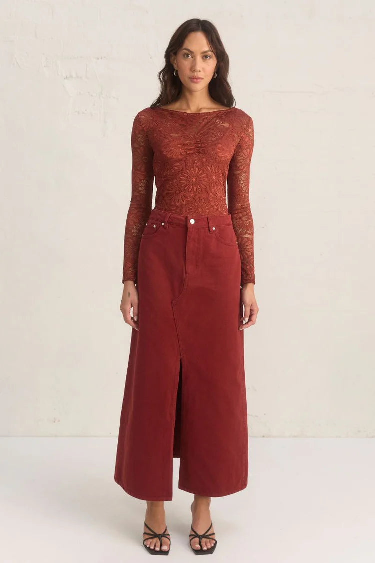 Flora Lace Top - Wine Mon Renn