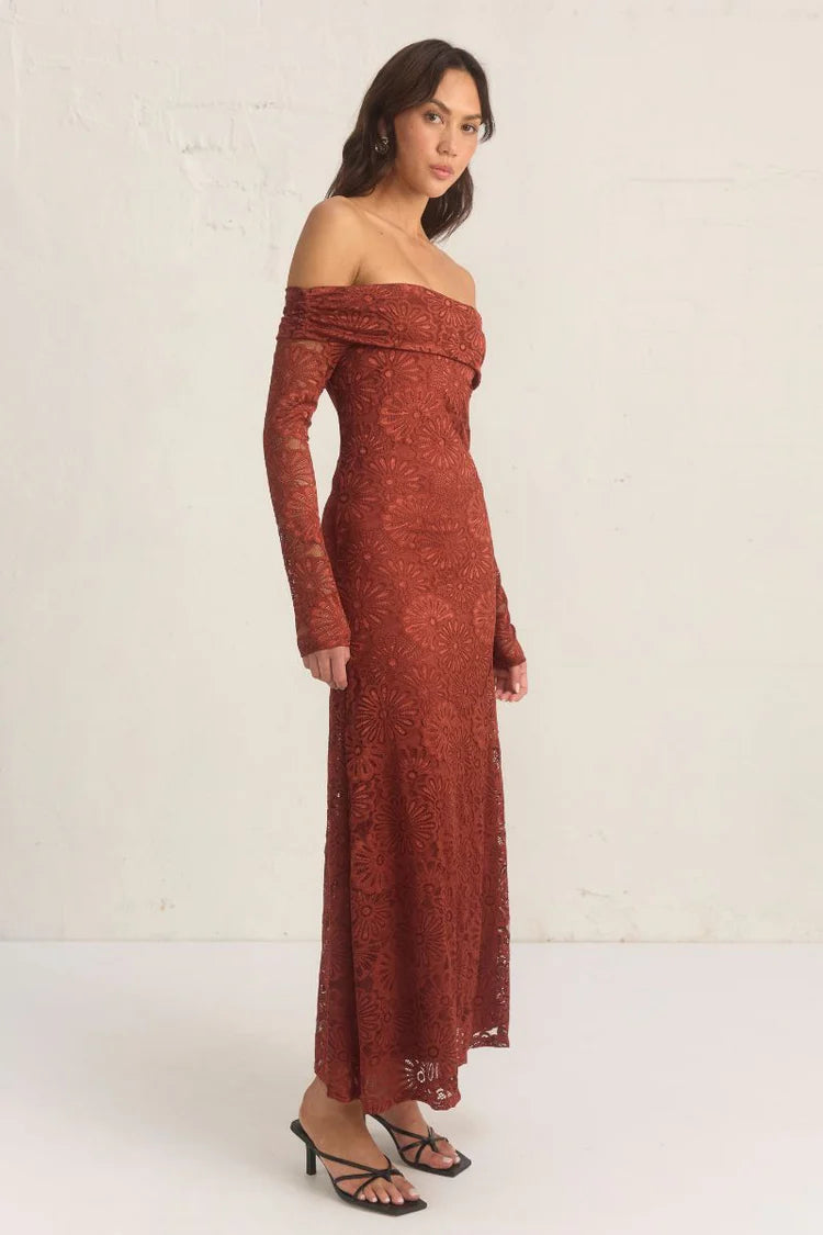 Flora Lace Dress - Wine Mon Renn