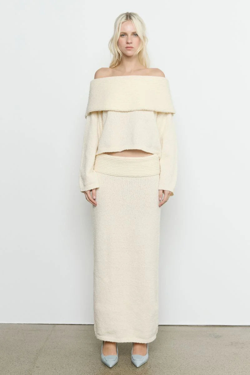 Sanna Off Shoulder Sweater - Cream Sovere