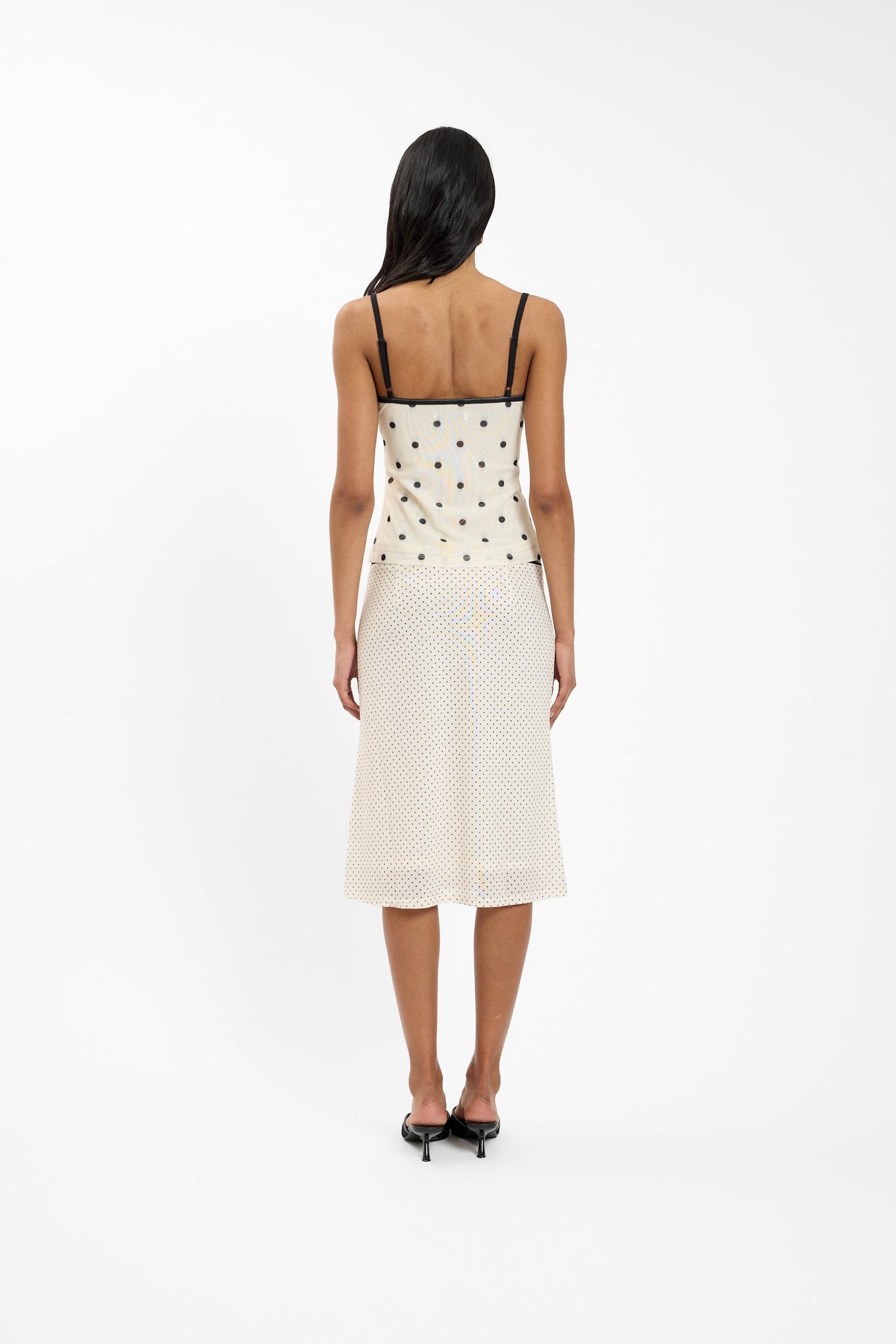 Polka Mesh Skirt With Harper Lu