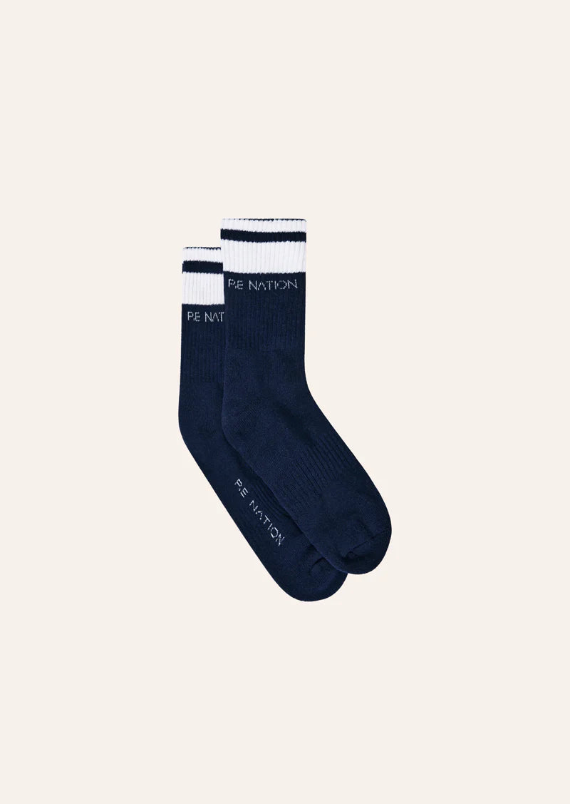 Homage Sock - Dark Navy/Optic White P.E Nation