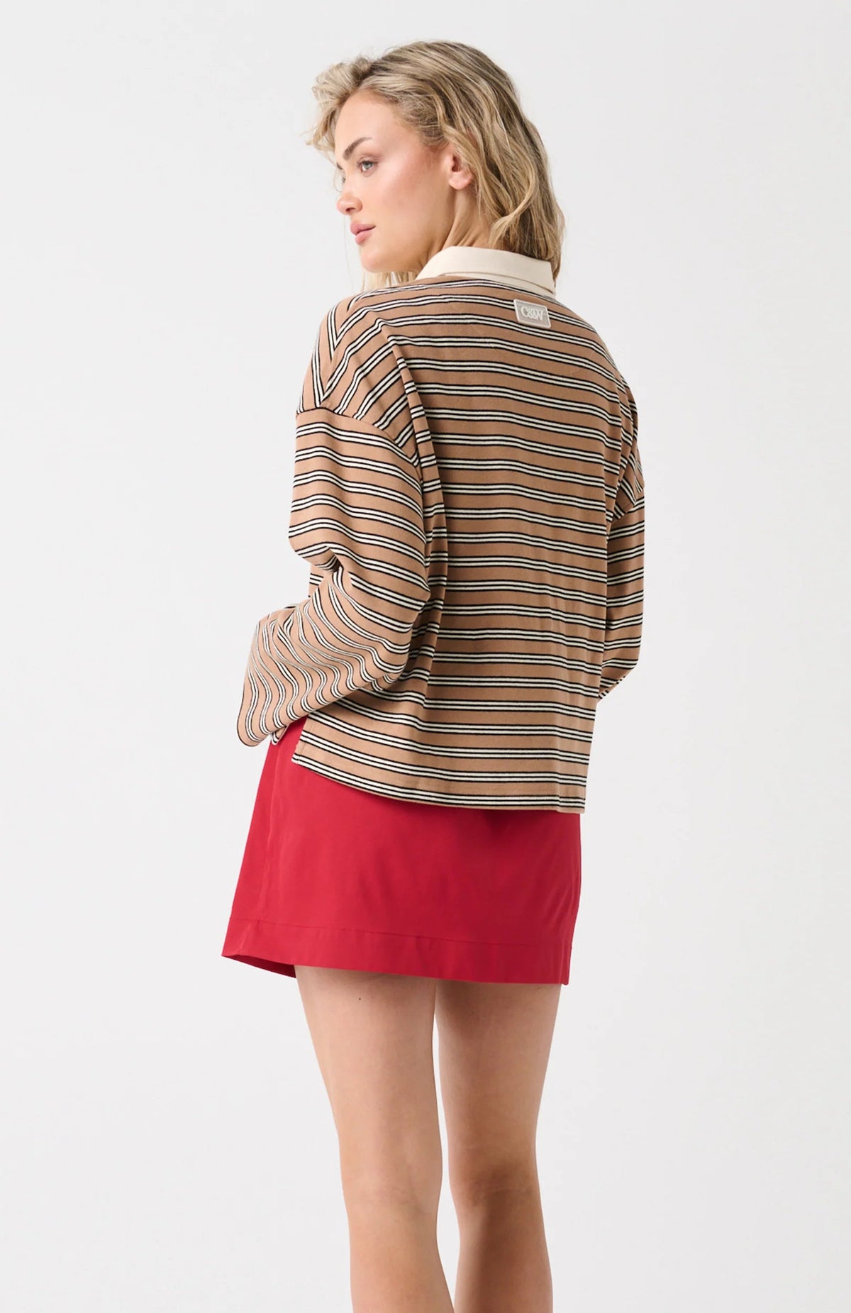 Alisa Rugby Tee - Toffee Stripe Cartel and Willow