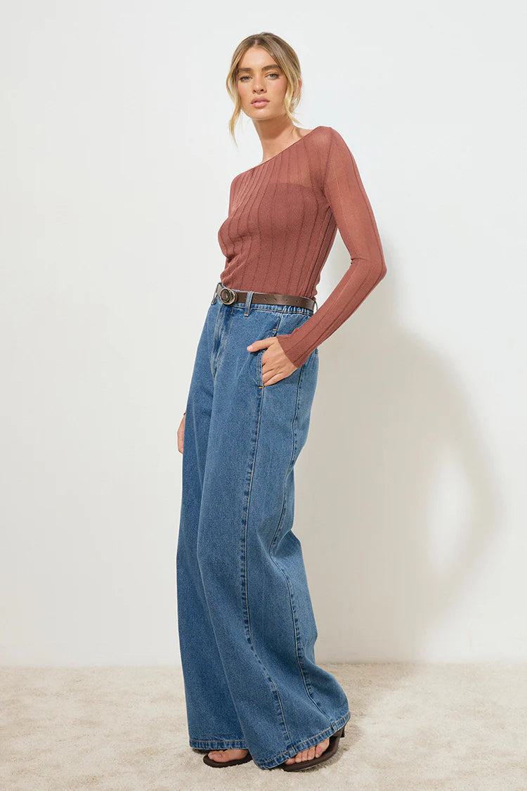 Reflection Knit Top - Cognac Mon Renn