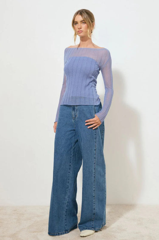 Reflection Knit Top - Cornflower Blue Mon Renn