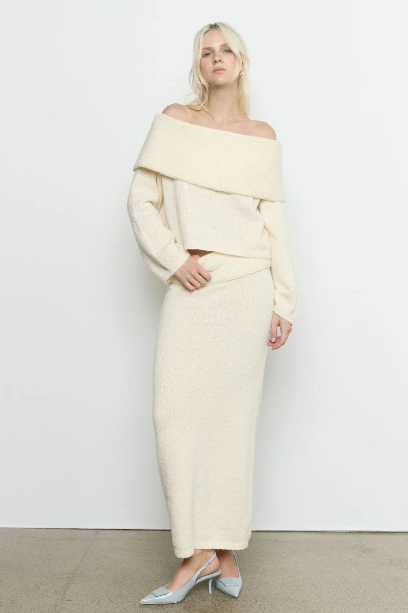Sanna Off Shoulder Sweater - Cream Sovere