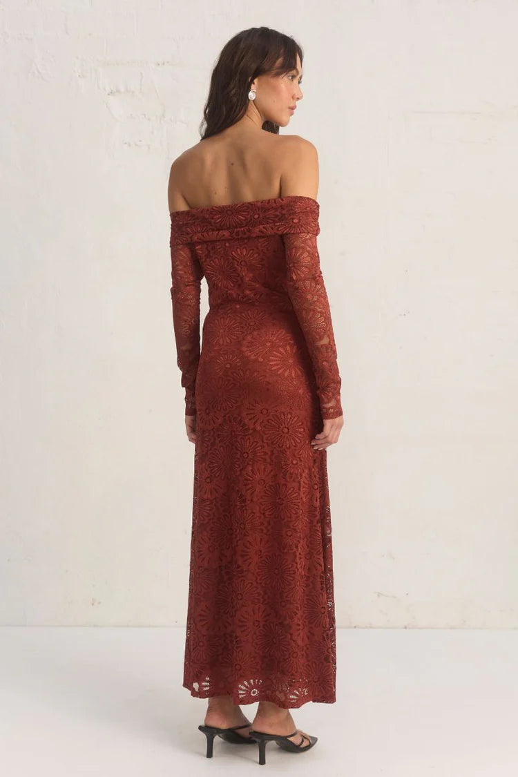 Flora Lace Dress - Wine Mon Renn