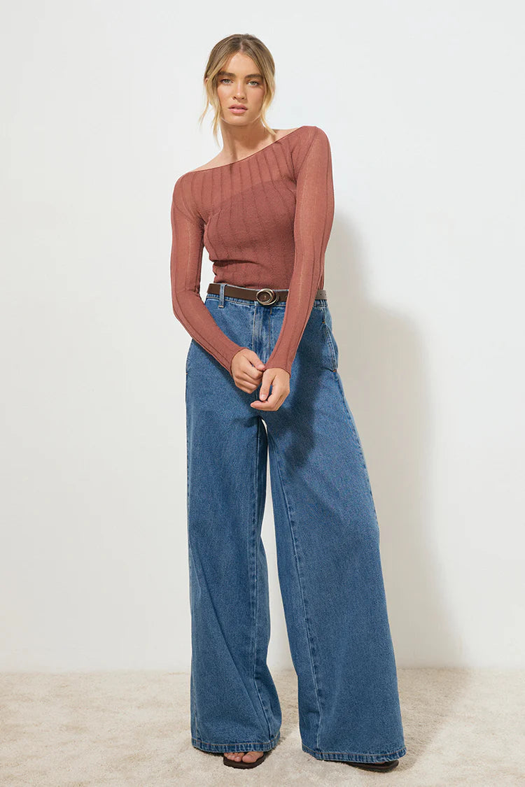 Reflection Knit Top - Cognac Mon Renn