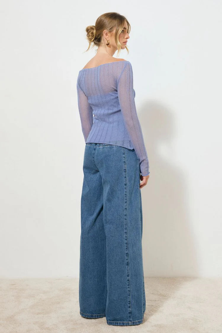 Reflection Knit Top - Cornflower Blue Mon Renn