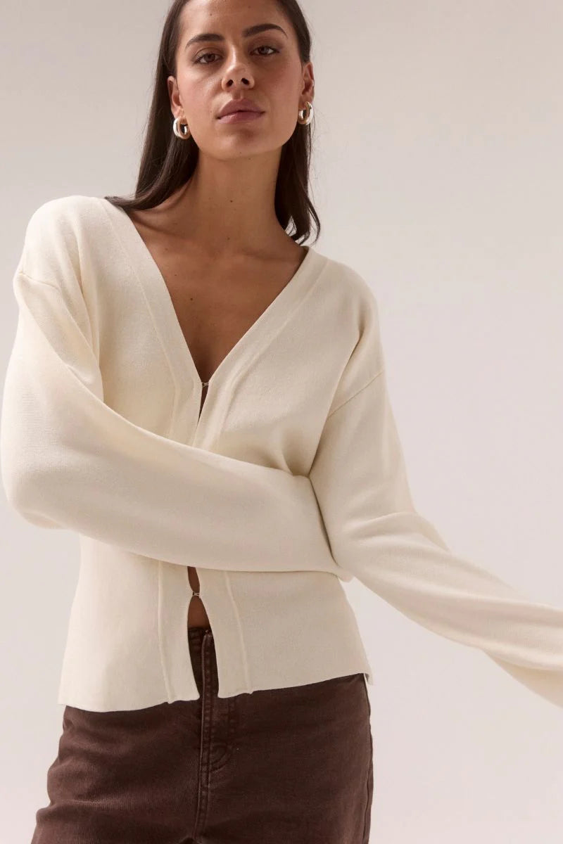 Sentiment Knit Cardi - Chalk Sovere