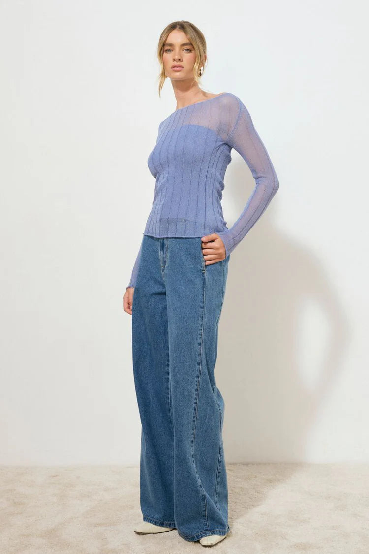 Reflection Knit Top - Cornflower Blue Mon Renn