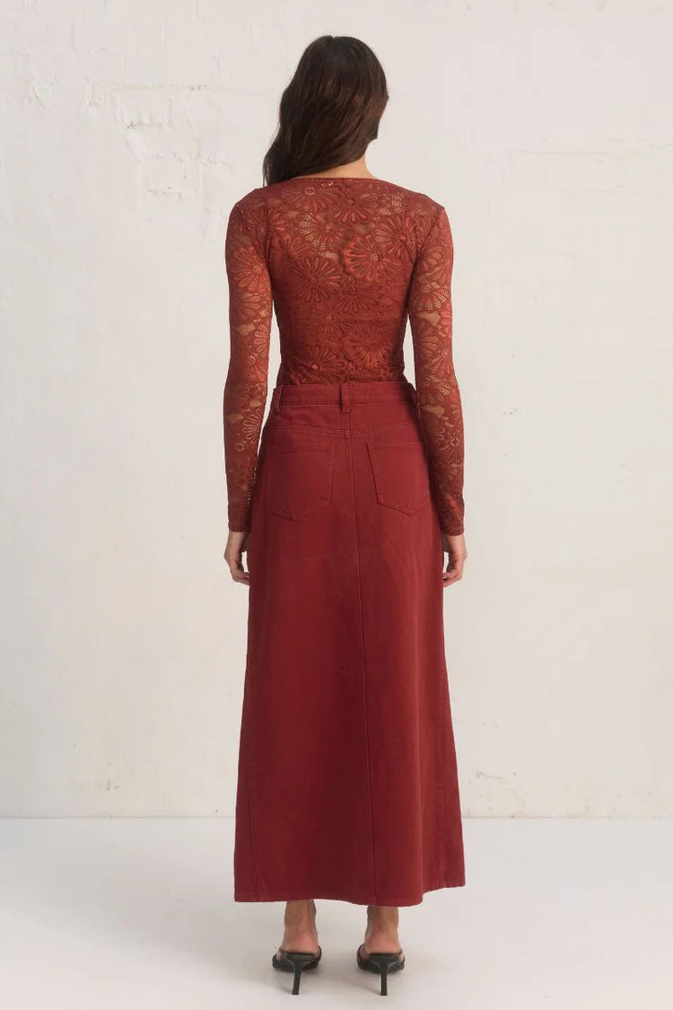 Flora Lace Top - Wine Mon Renn