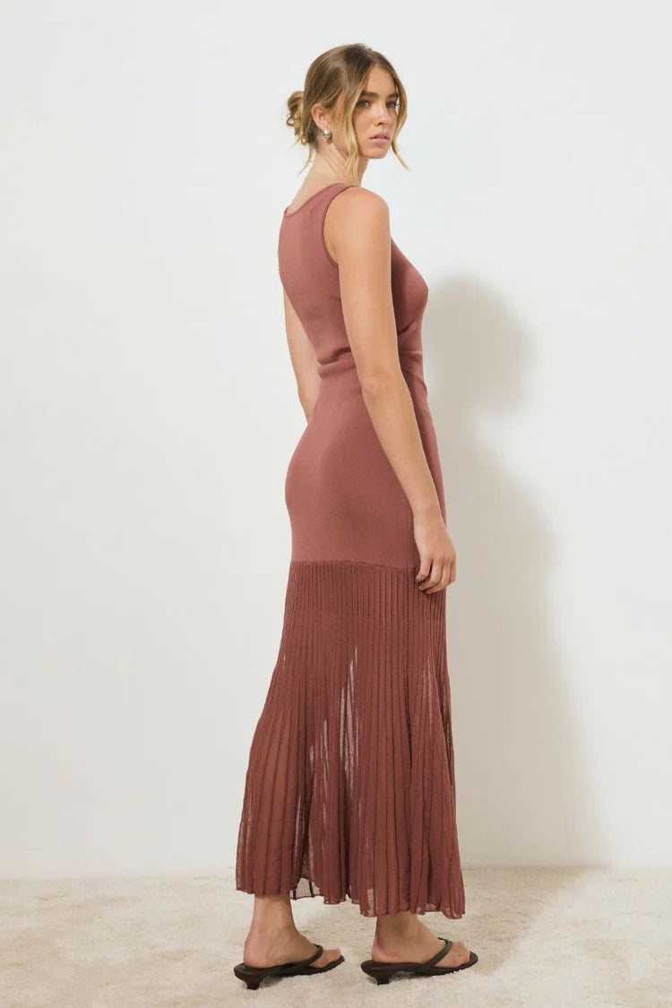 Reflection Knit Dress - Cognac Mon Renn