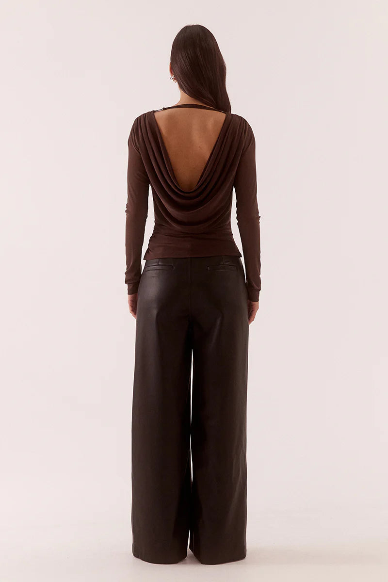 Myriad Drape Top - Rum Raisin Sovere