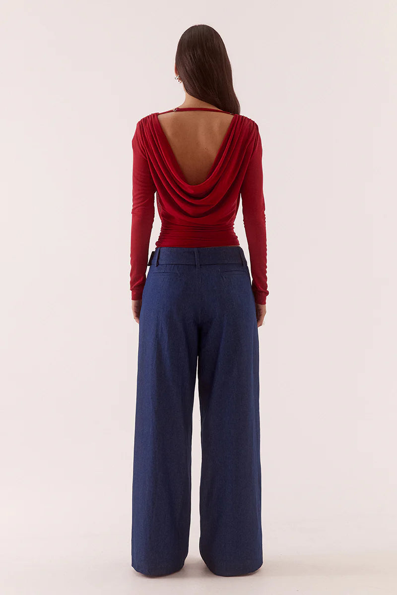 Myriad Drape Top - Cherry Sovere
