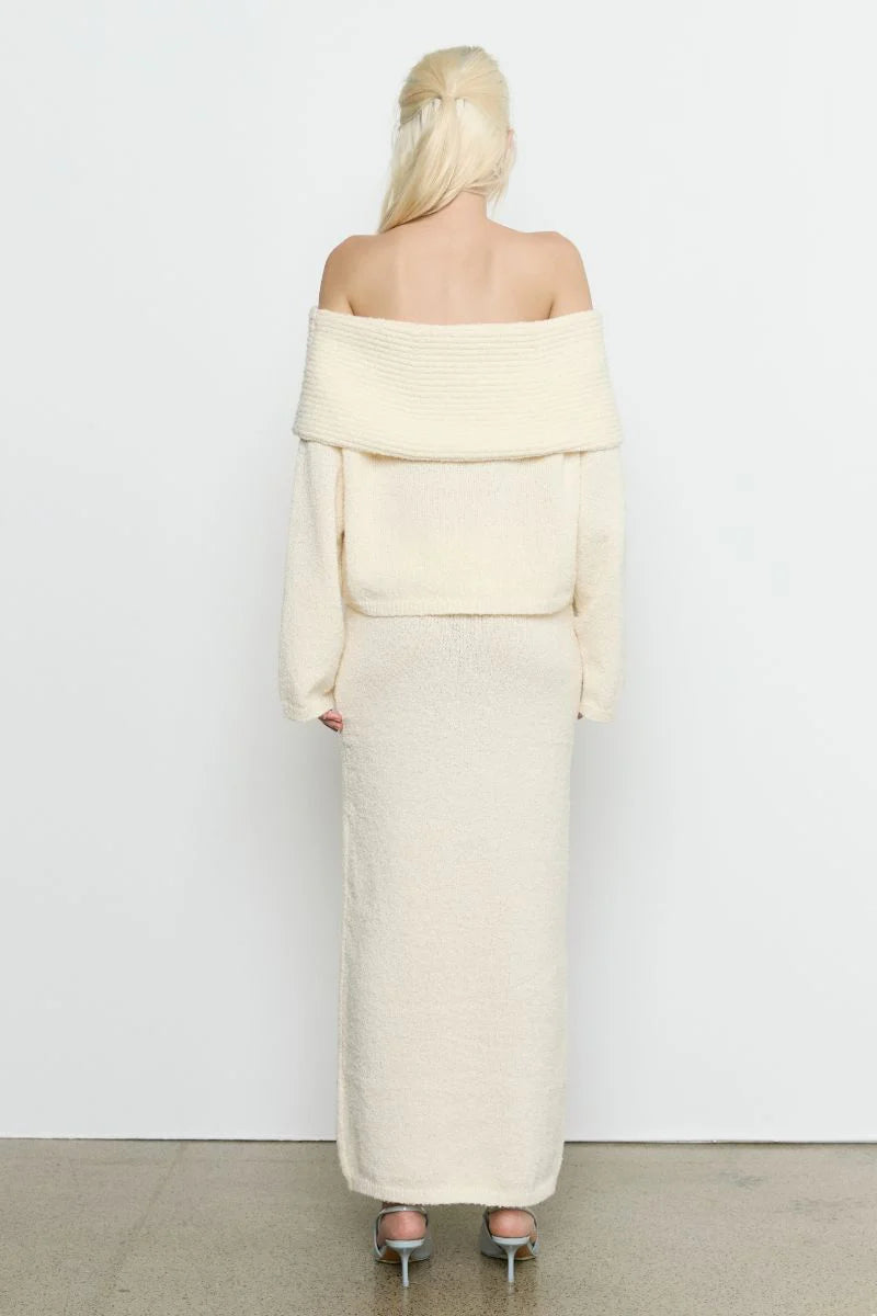 Sanna Off Shoulder Sweater - Cream Sovere