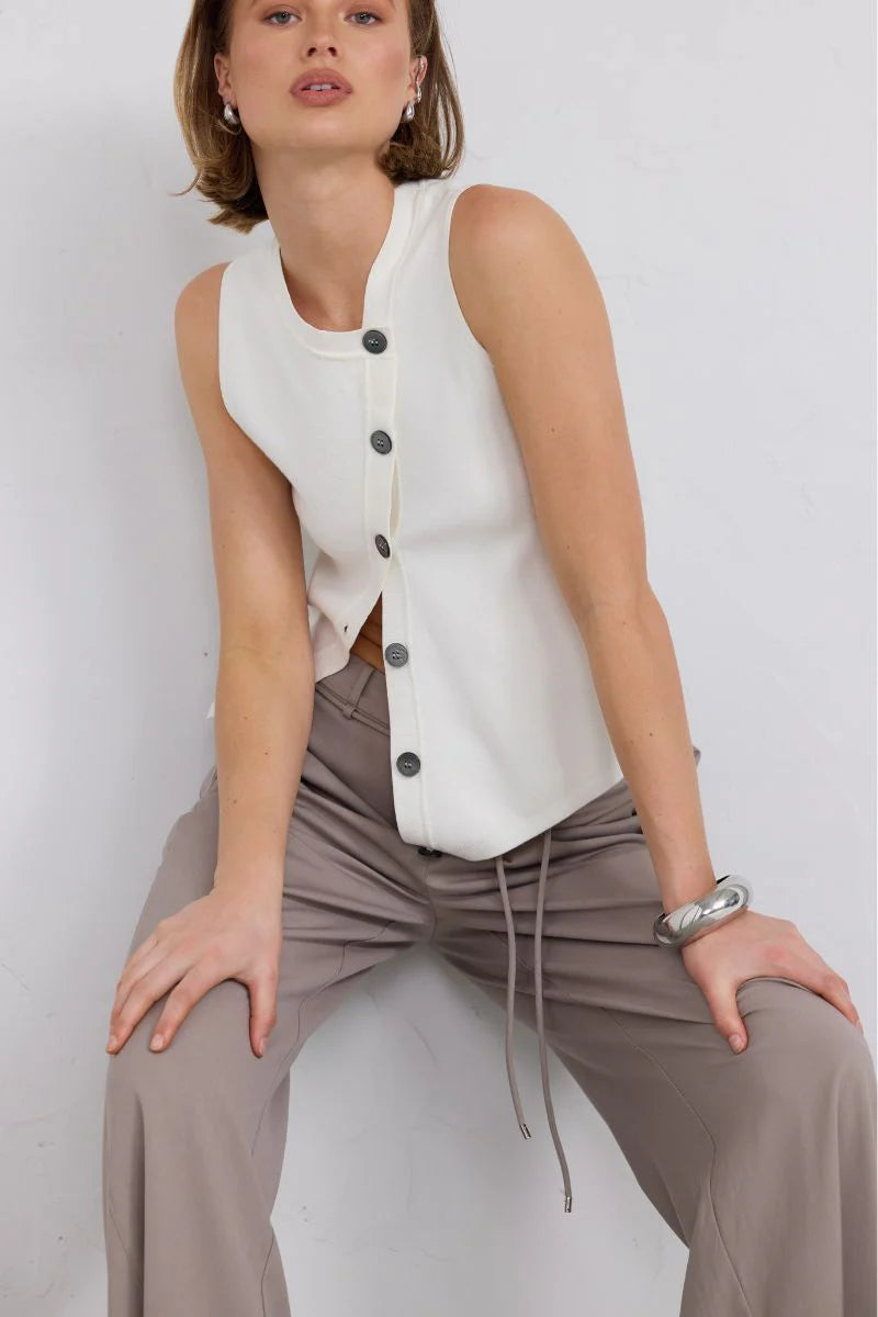 Astrid Knit Top - Almond Sovere