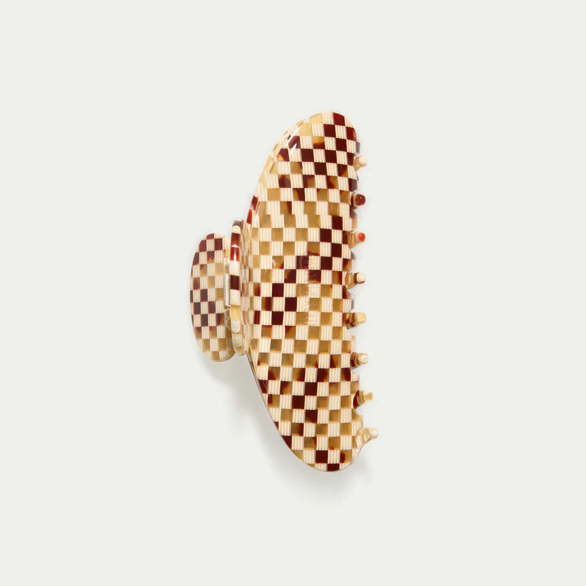 Grande Ginger Checkers Hair Claw Clip Kitty Paloma