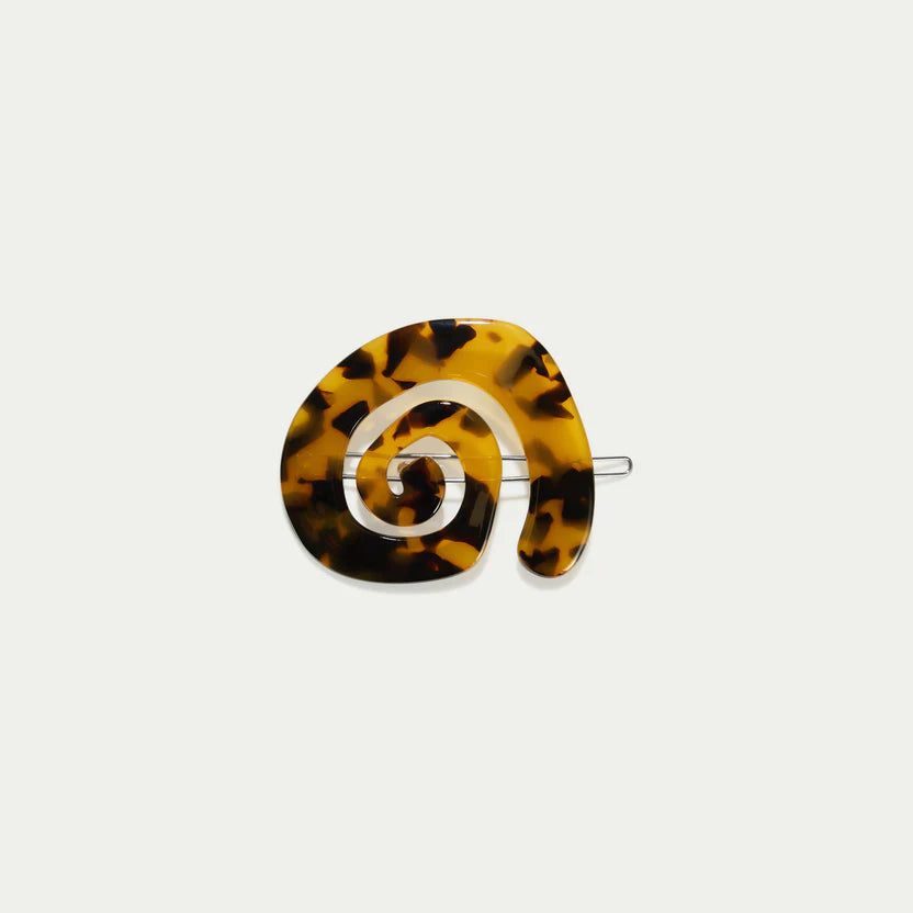 Swirl Tige Boucle Hair Clip - Green Torsoiseshell Kitty Paloma