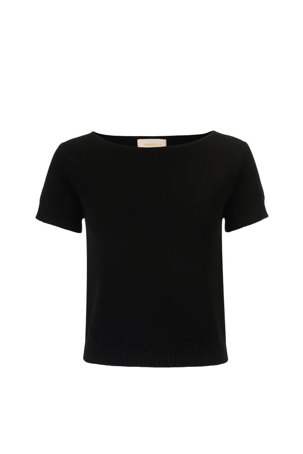 Emi Knit Tee - Noir Sancia
