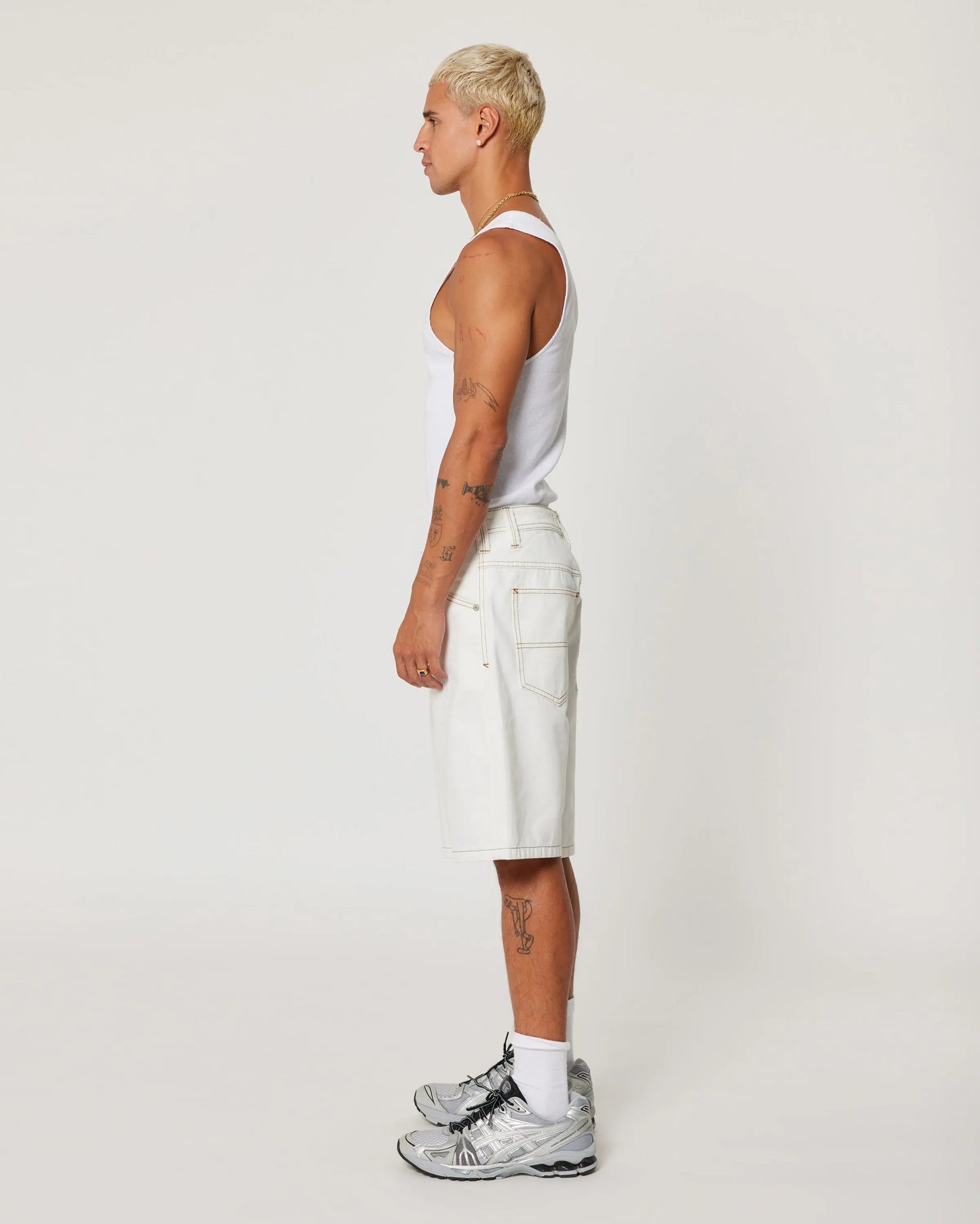 A5 Baggy Short - Larry Vintage Ghost White Abrand