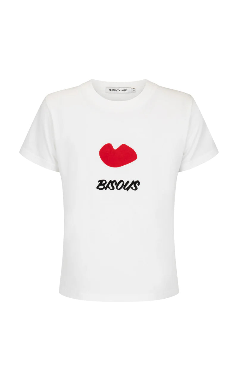Bisous Baby Tee - Warm White Araminta James
