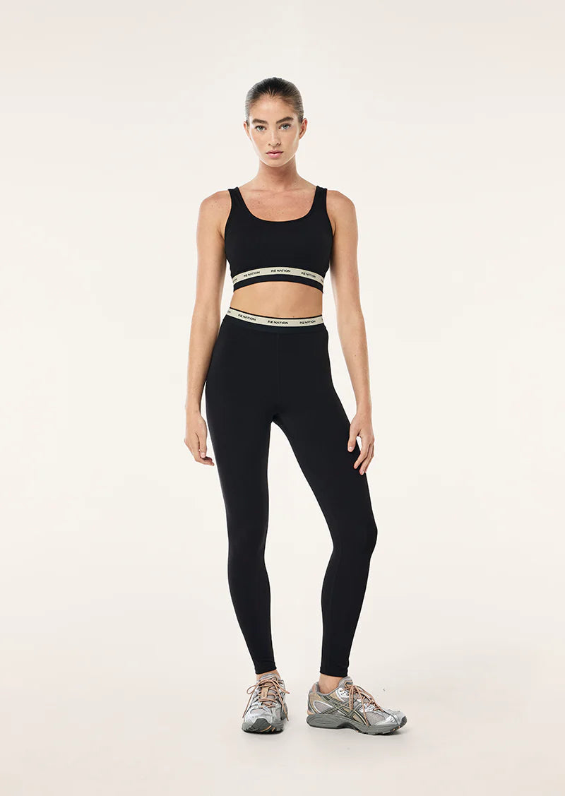 Avant Full Length Legging - Black & Biscuit P.E Nation