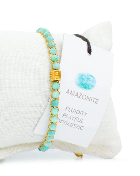 Amazonite Crystal Gemstone Bracelet - Gold (Copy) Nusands