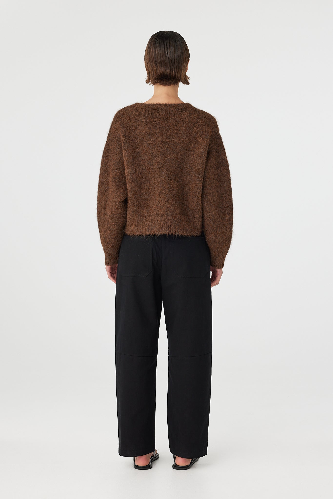 Liora Fluffy Cardigan - Espresso Arcaa