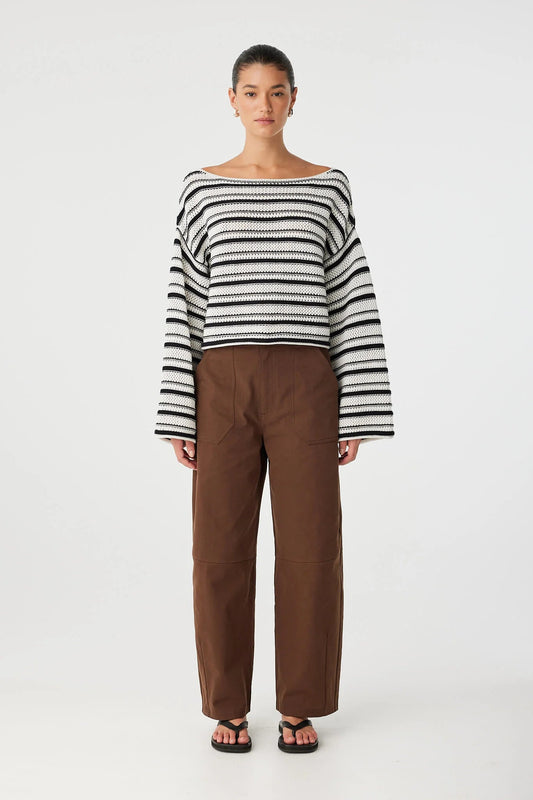 Maisie Sweater - Cream and Black Arcaa