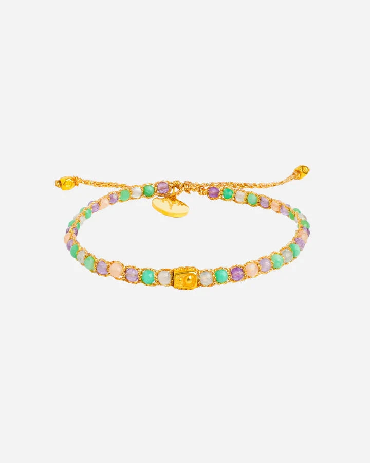 Aries Crystal Zodiac Gemstone Bracelet - Gold Nusands