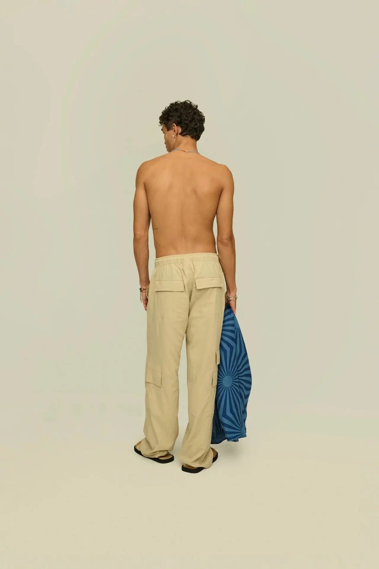 Beige Cargo Linen Pants OAS