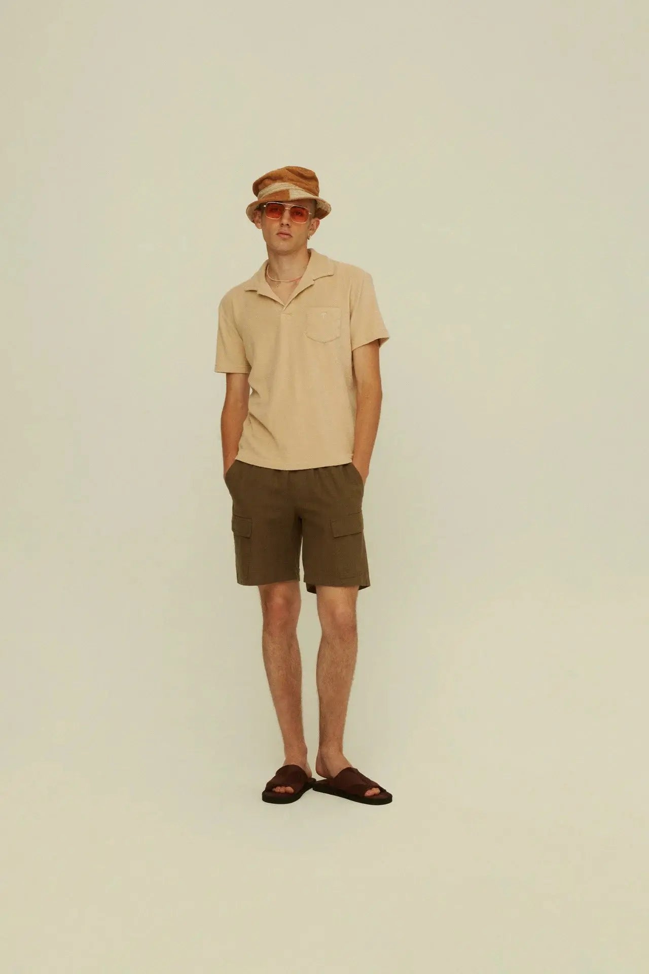 Beige Polo Terry Top OAS