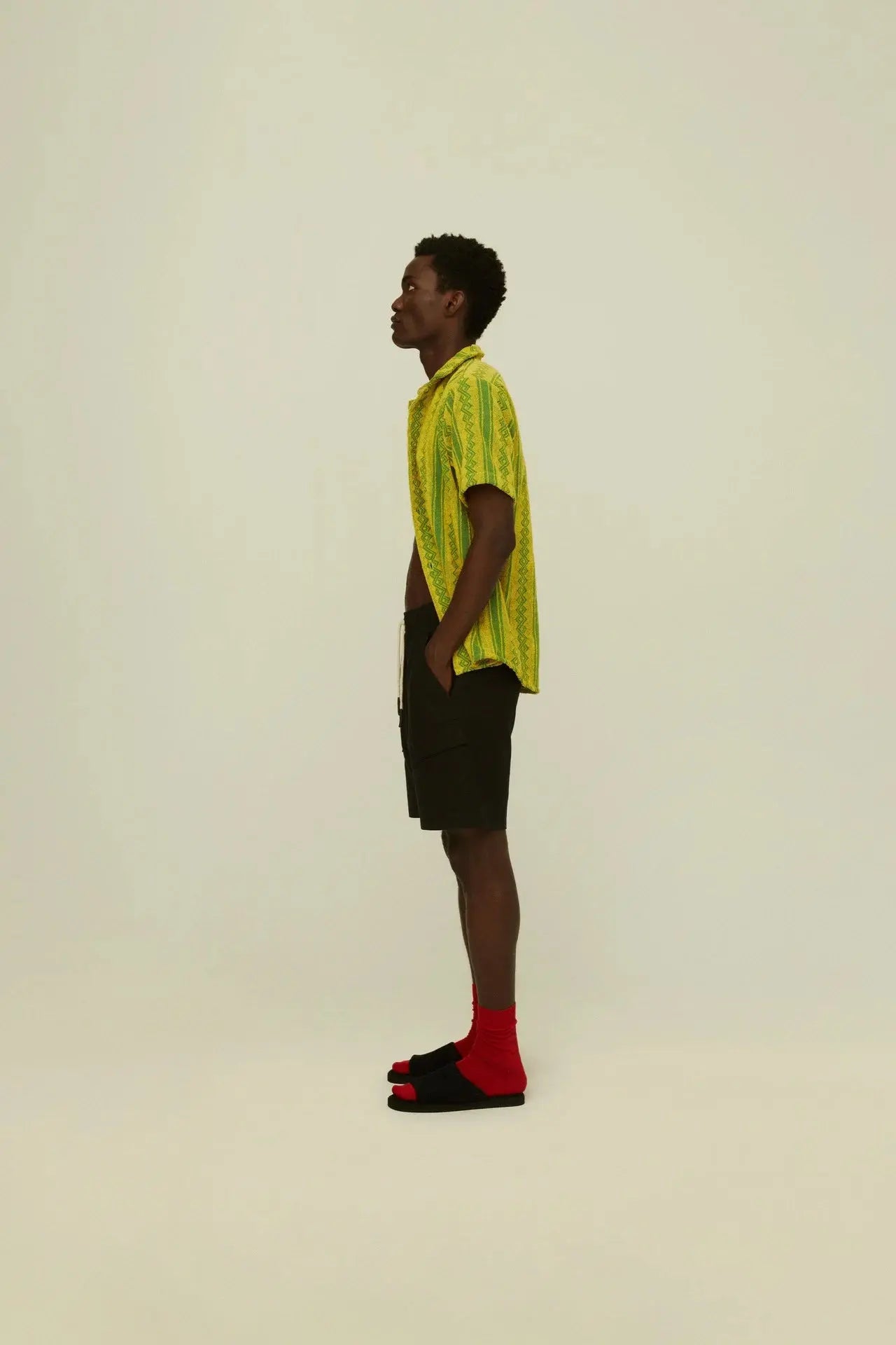 Black Cargo Linen Shorts OAS