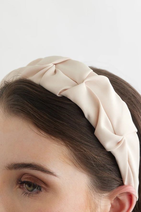 Bowies World Madrid Headband - Dusty Pink at cloth in brick close up