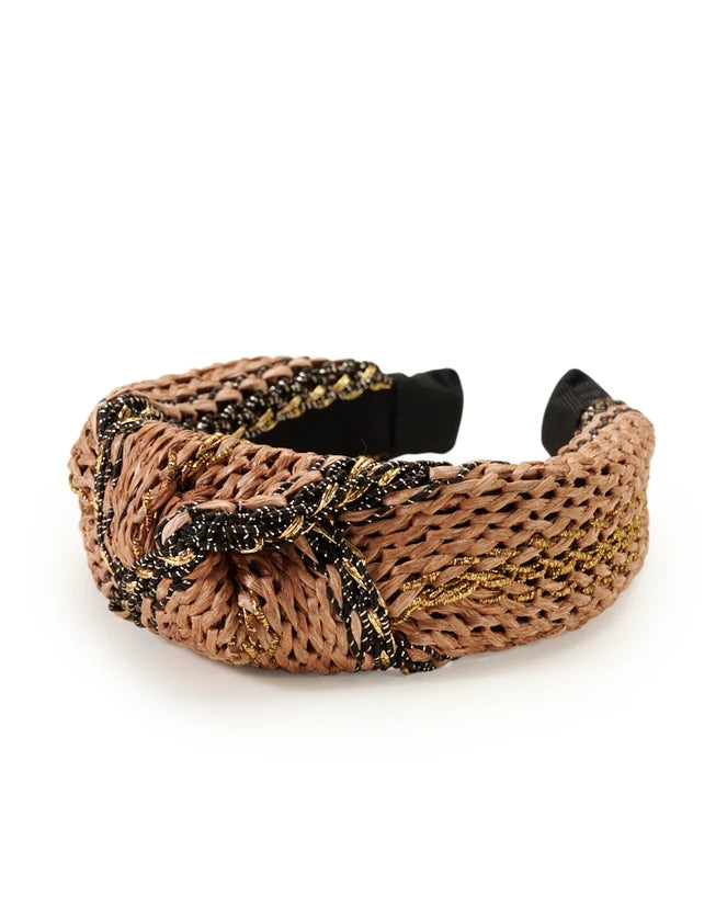 Bowies World Milan Headband - Neutral/Black at cloth in brick product shot