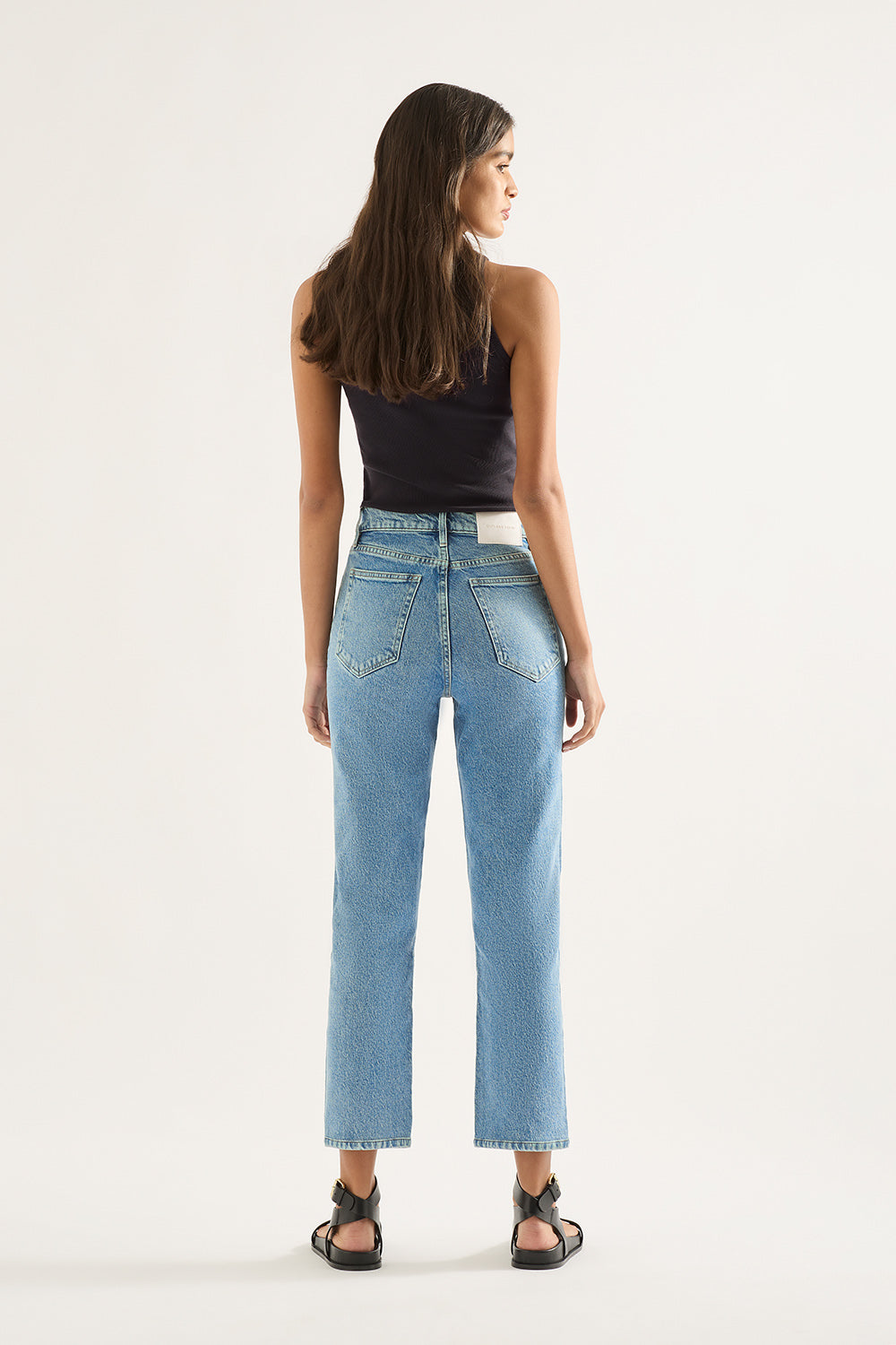 Zoe High Straight Crop Jean - Cadence Blue Outland Denim