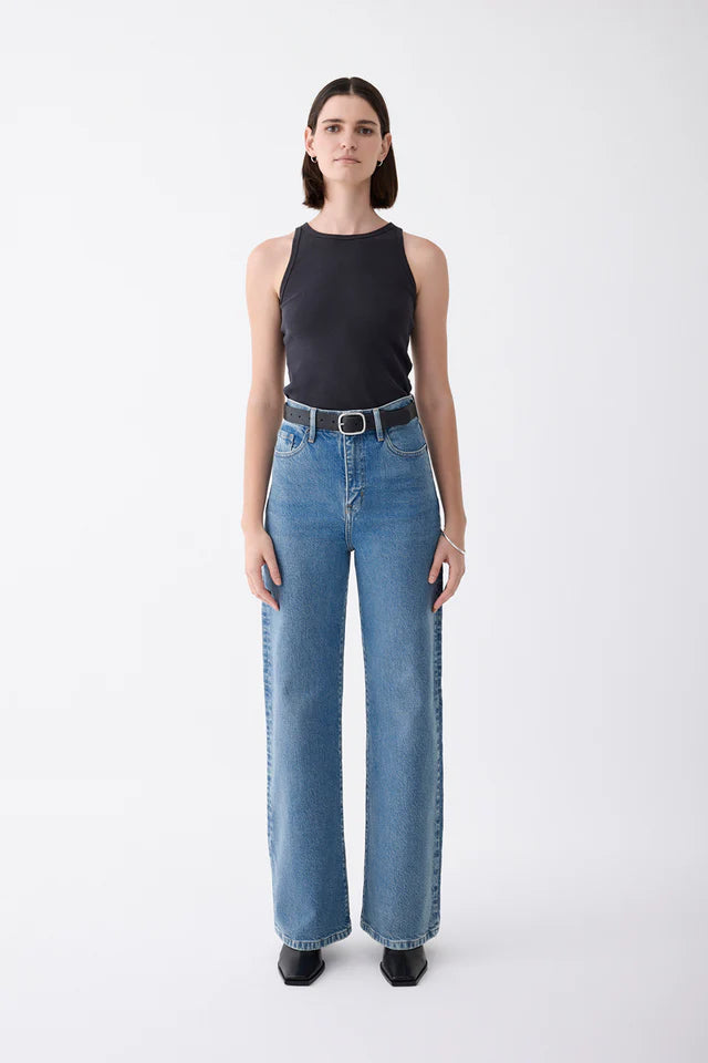 Ellie Super High-Rise Wide Leg Jean - Meridian Blue Outland Denim