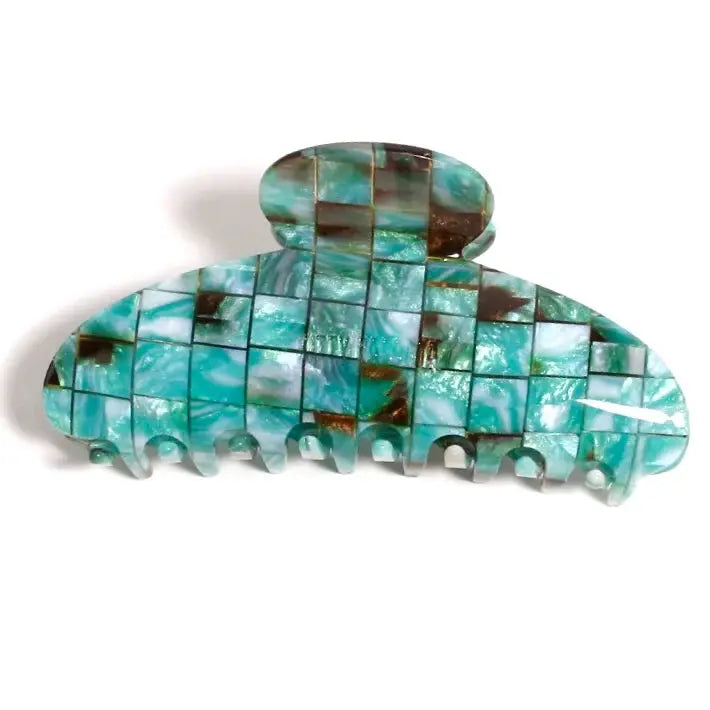 Cancun Checkers Grande Hair Claw Clip Kitty Paloma
