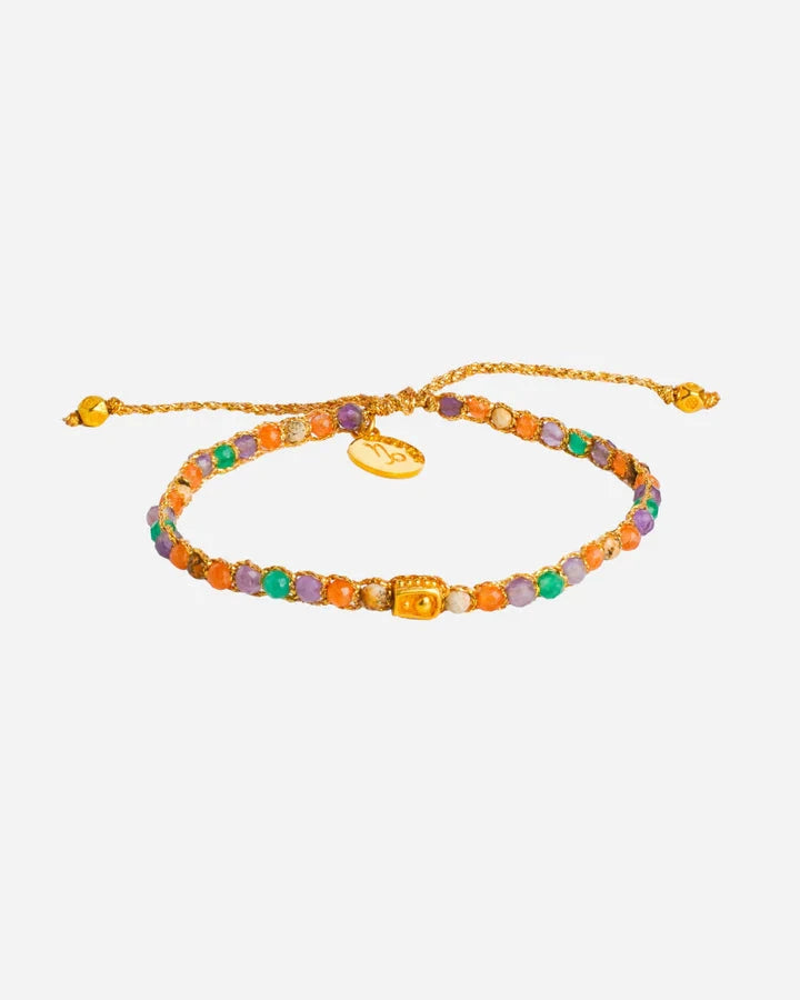 Capricorn Crystal Zodiac Gemstone Bracelet - Gold (Copy) Nusands