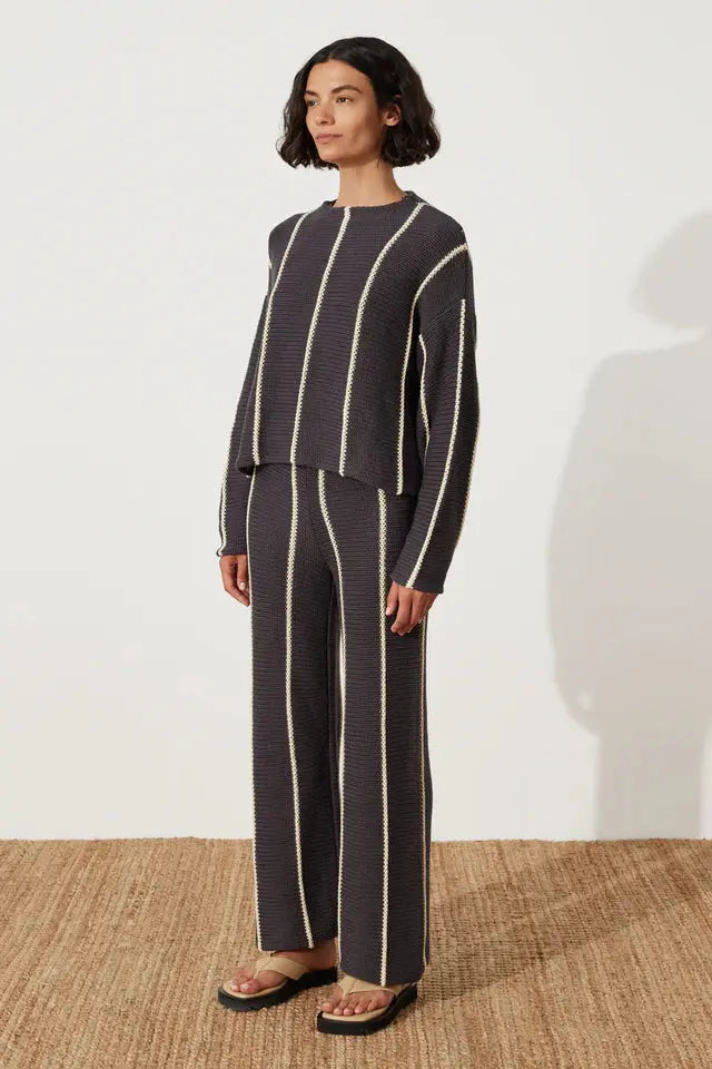 Charcoal Stripe Knit Pant Zulu & Zephyr