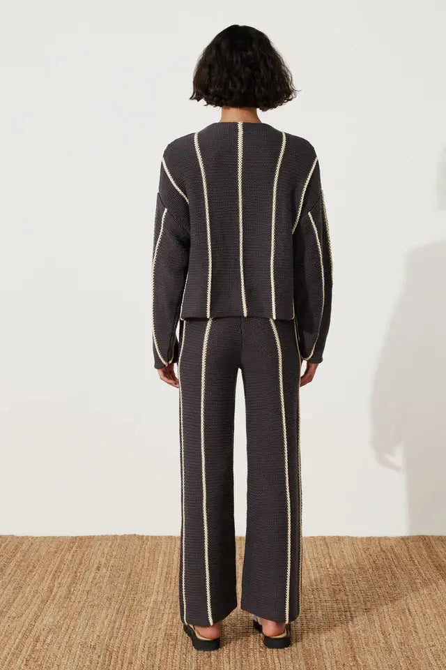 Charcoal Stripe Knit Pant Zulu & Zephyr