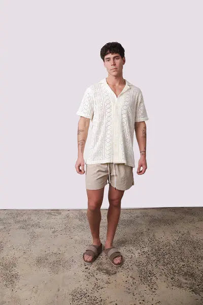 Cinetto Knit S/S Shirt - Cream Kore Studios