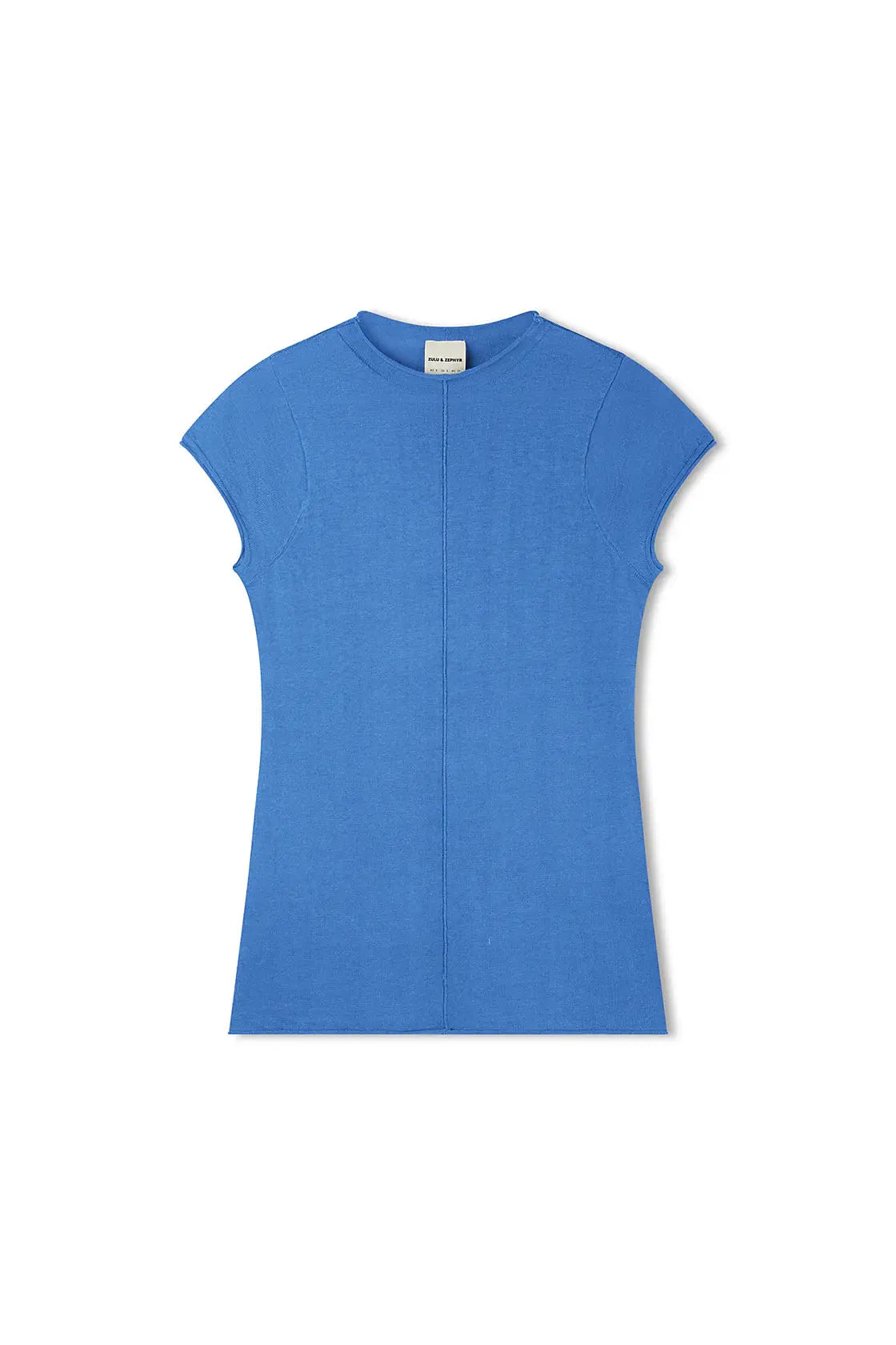 Cotton Blend Knit Top - Ocean Blue Zulu & Zephyr