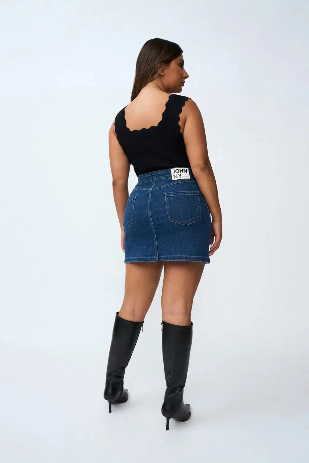 Daze Denim Pipe Mini Skirt By Johnny